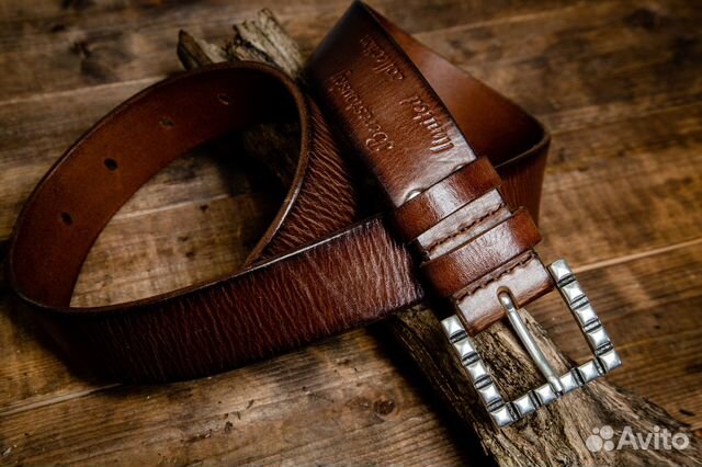 Ремень мужской из бычьей кожи ручная работа