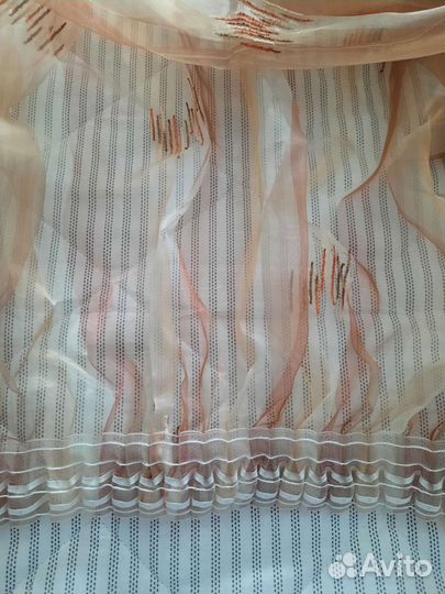 Тюль-органза 2 шт. Шир. нижнего края по 3м