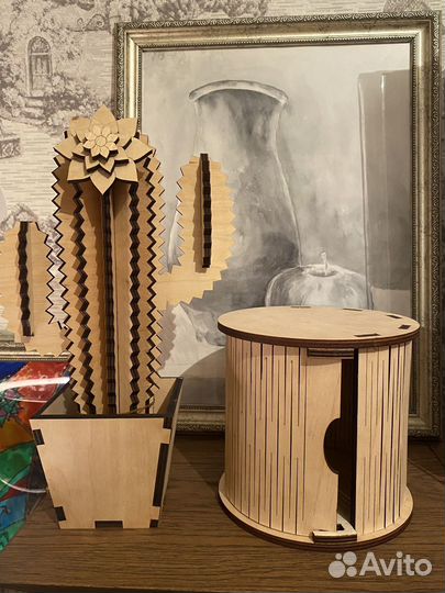 Декор шкатулка и кактус