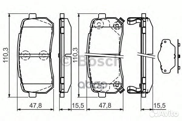 0 986 494 327 колодки дисковые задние с антиск