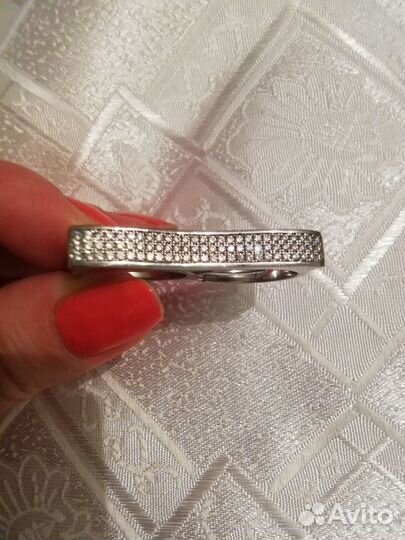Кольцо дорожка на 2 пальца. Сваровски