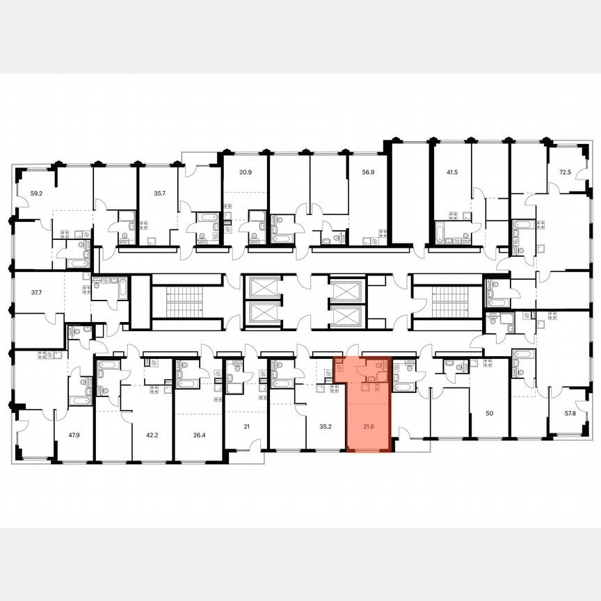 Квартира-студия, 21,6 м², 18/32 эт.