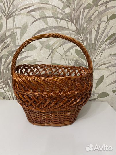 Корзина плетеная для грибов можно интерьерная