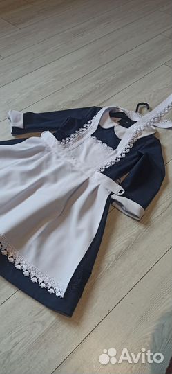 Белый школьный фартук 122-128