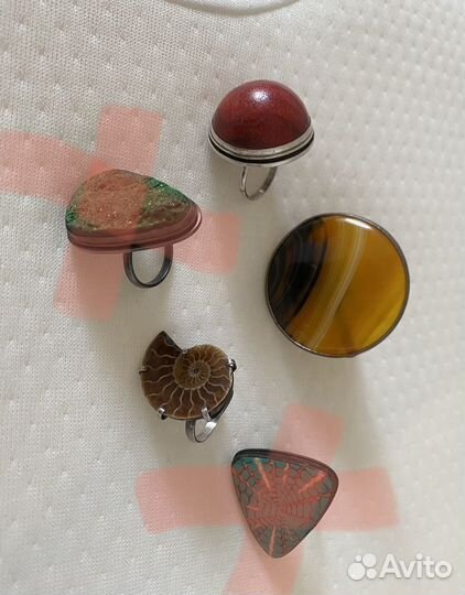 Кольца с минералами