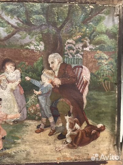 Старинная картина, холст 49-41 см