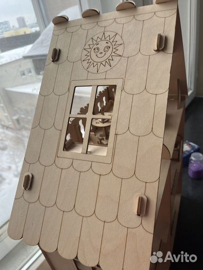 Деревянный Домик для кукол 1/12