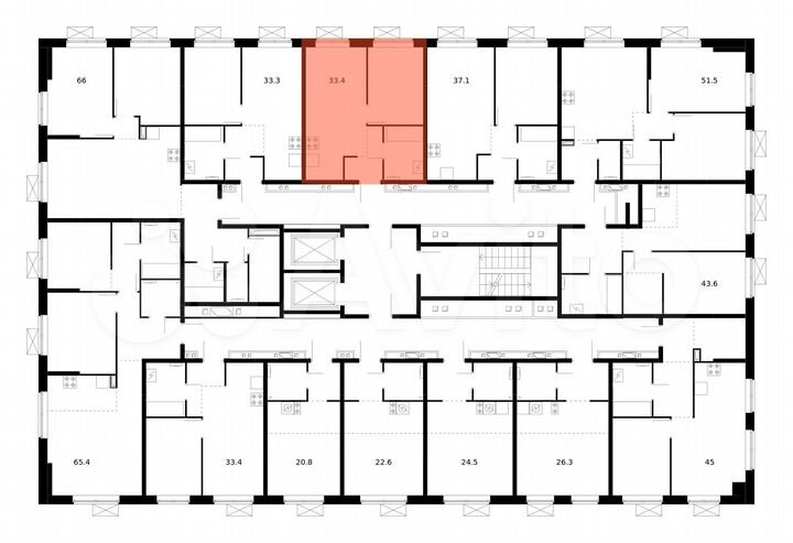 1-к. квартира, 33,4 м², 15/16 эт.