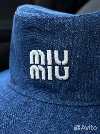 Шляпа Miu Miu Denim Hat синяя