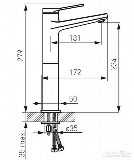 Смеситель для раковины Ferro Stratos BSC2LBL Черн