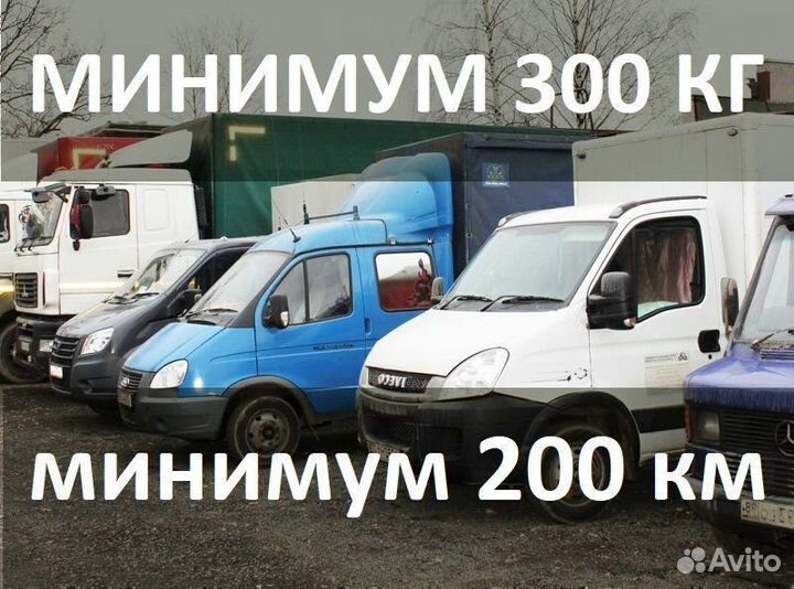 Грузоперевозки газель, пятитонник, фура от 300км
