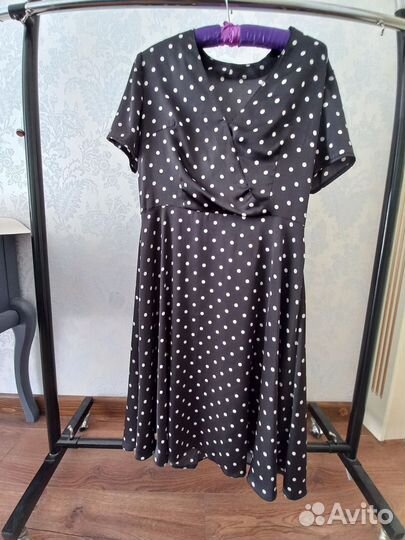 Сарафан чёрный в горошек