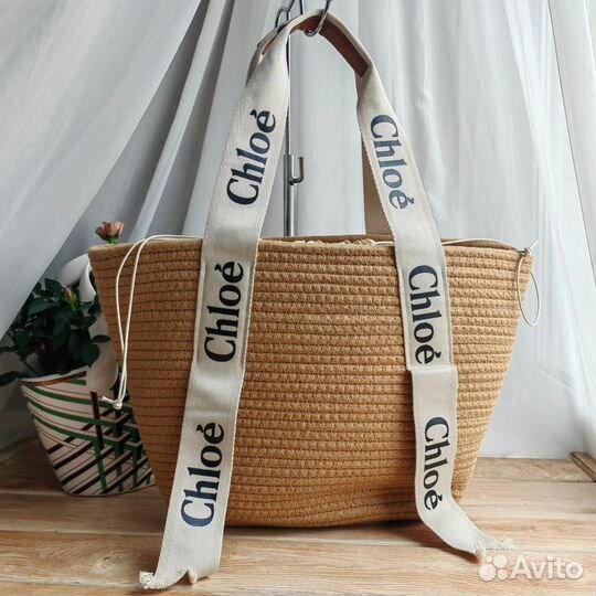 Пляжная Сумка корзина Chloe Из Хлопка (3 цвета)