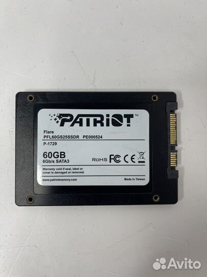 Жесткий диск SSD Patriot 60GB