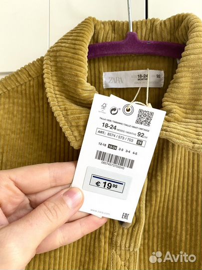 Новое детское вельветовое платье Zara оригинал