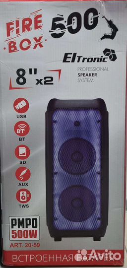 Колонка караоке мощная ElTronic 20-59 Fire Box 500