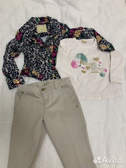 Костюм пиджак штаны лонгслив детские 5 лет 110