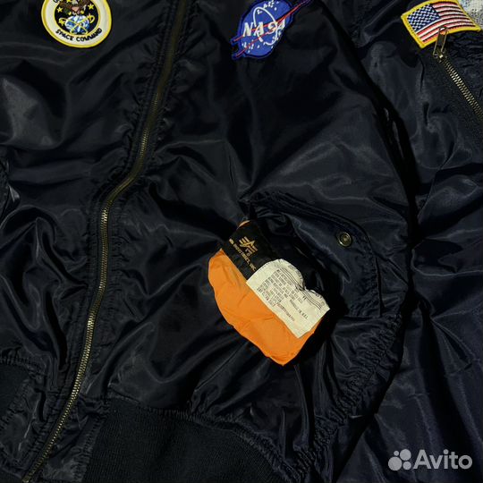 Бомбер Alpha Industries x nasa MA-1 Blue Bomber