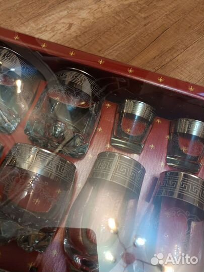 Набор бокалов стопок и стаканов новый