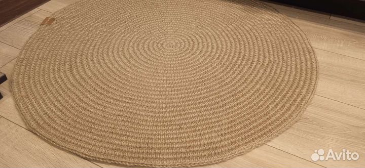 Коврик круглый,прям.вязаный джут d 60,70, 80 см