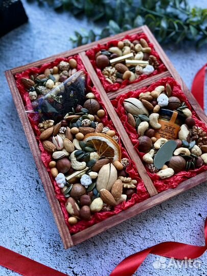 Съедобные букеты/подарки, Ореховые боксы, ящики