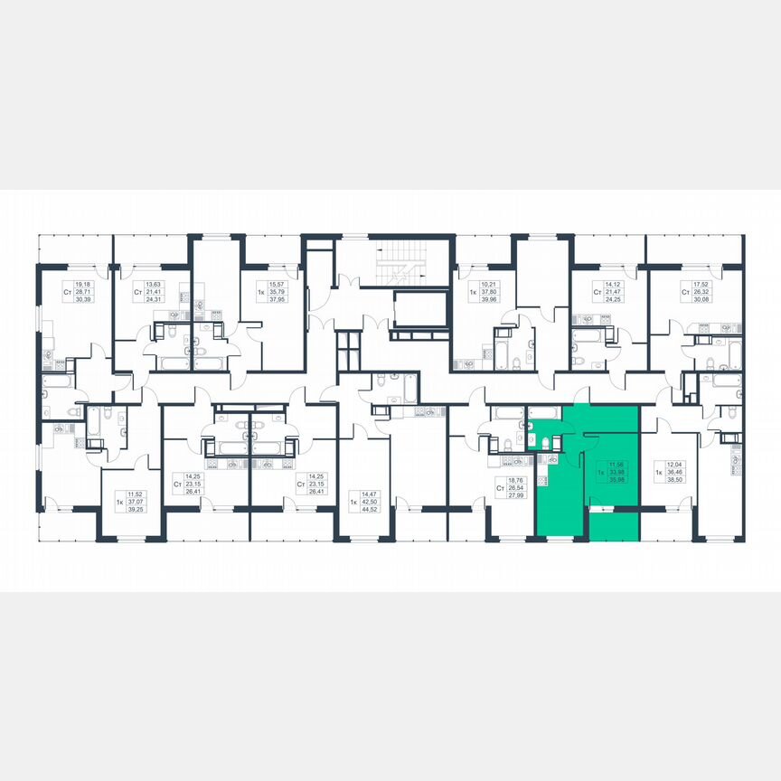 1-к. квартира, 33,7 м², 6/9 эт.