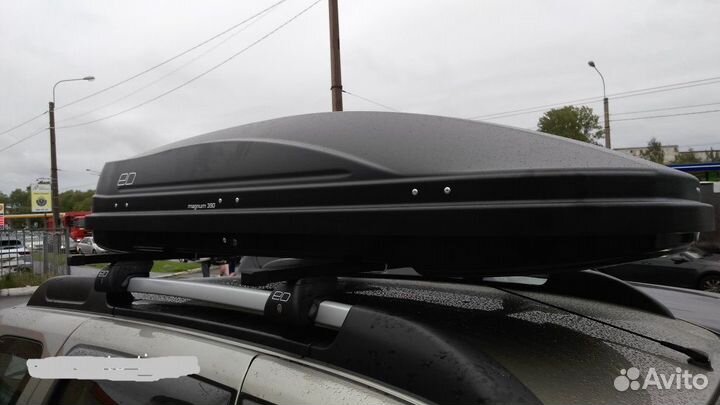 Бокс автомобильный Магнум 390 (черный карбон)