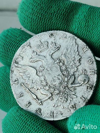 1 рубль 1762 СПБ-нк гурт шнур вправо Петр 3