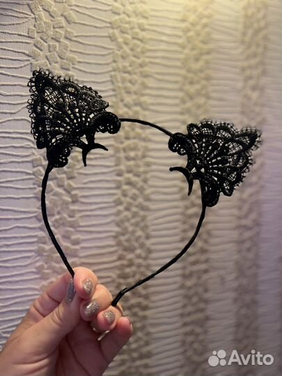 Ободок ушки кружево