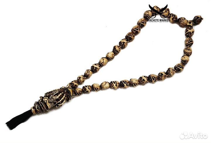 Чётки-подвес ручной работы с черепом