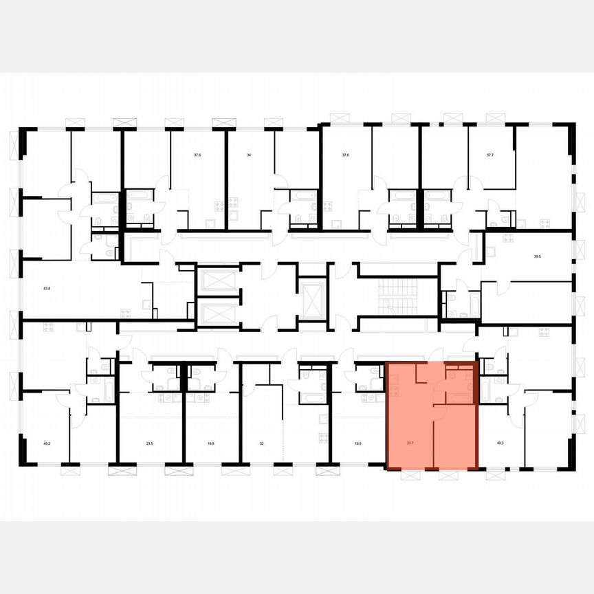 1-к. квартира, 33,7 м², 20/24 эт.