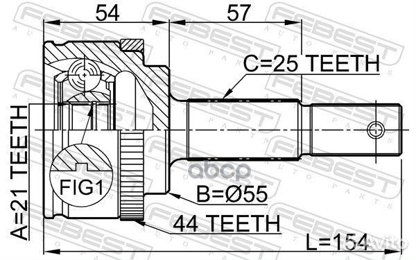 Шрус 0210-QG15A44 наружный 21х55х25 nissan A