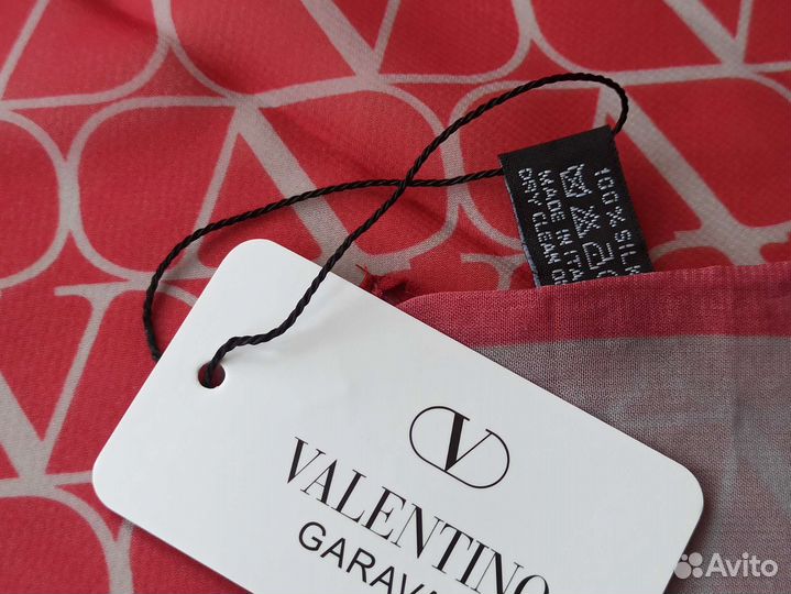 Платок Шифон Шелк Valentino красный новый
