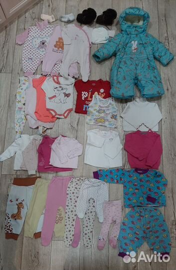 Вещи пакетами б/у от 0-1 года девочкам