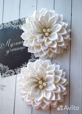 Банты для волос белые