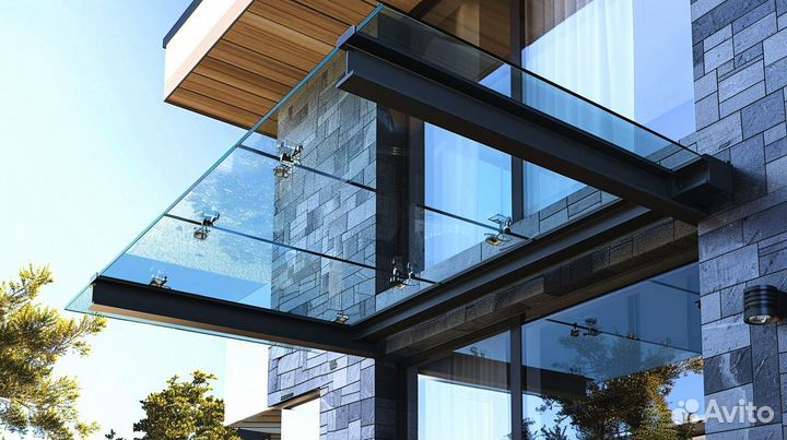 Стеклянный козырек, навес