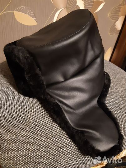 Шапка зимняя овчина офицерская чёрная 56-57