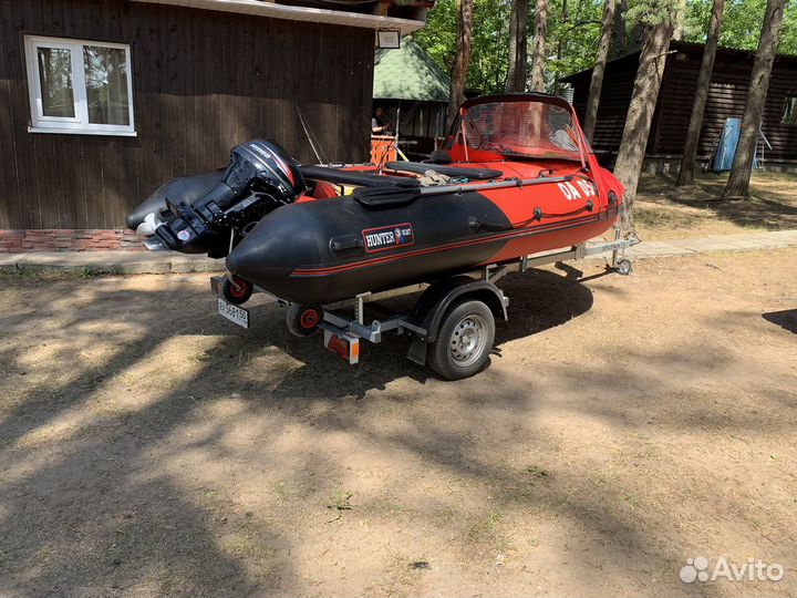 Хантер 420про мотор 9,9(15) hidea прицеп