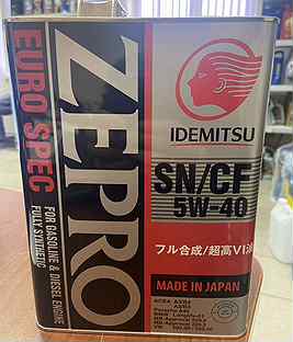 Масло Idemitsu Zepro 5W-40 4л Япония