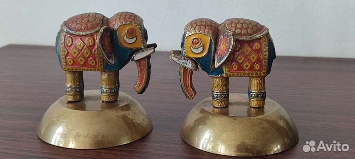 Статуэтки слоны, бронза, латунь