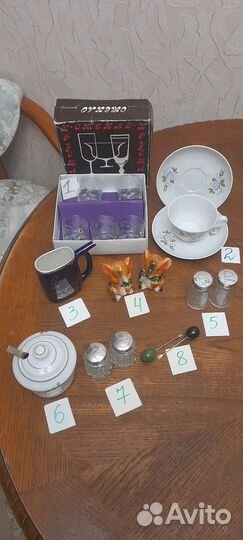 Хрустальные рюмки,наборы для специй сахарница