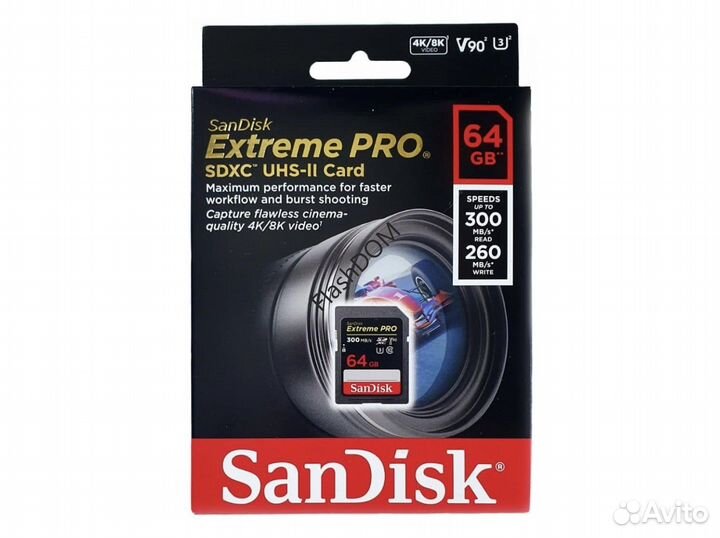 Карта памяти SanDisk Extreme UHS-II 64GB 300MB/s