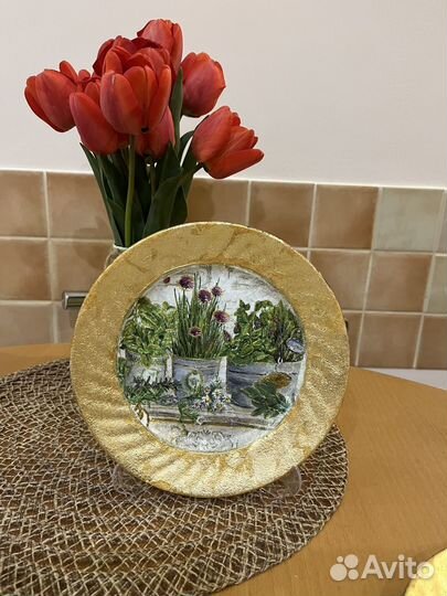 Тарелка настенная керамика