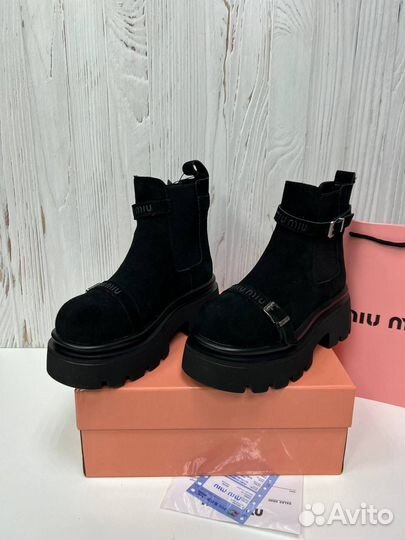 Ботинки женские зимние miu miu натуральные
