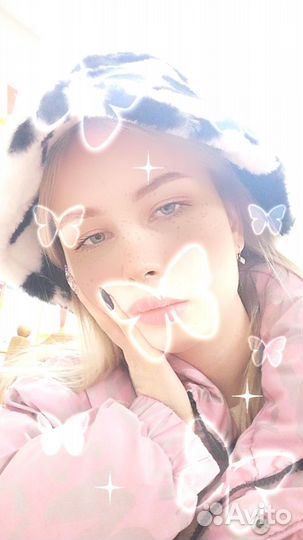 Панама плюшевая с коровьим принтом