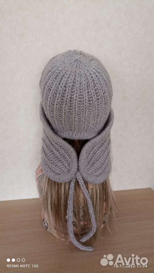 Шапка-ушанка и варежки из пуха норки