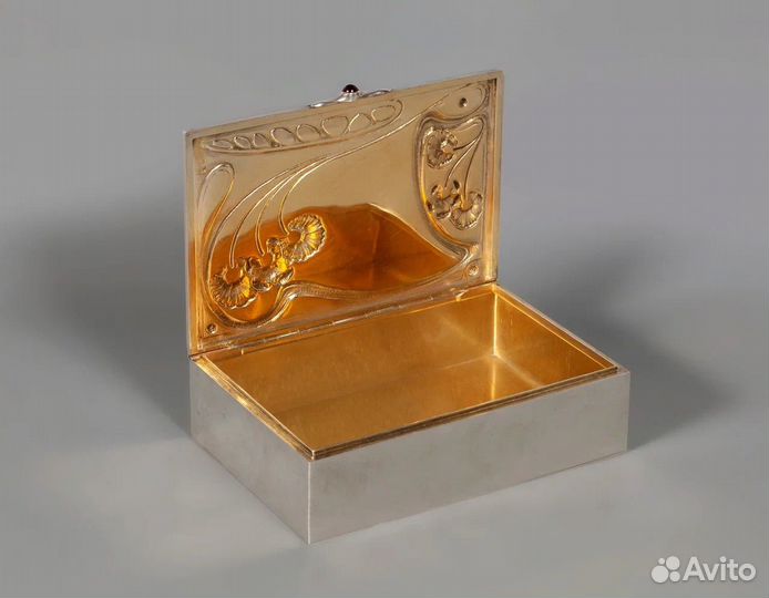 Коробка для сигар. Серебро 84. Модерн. Россия