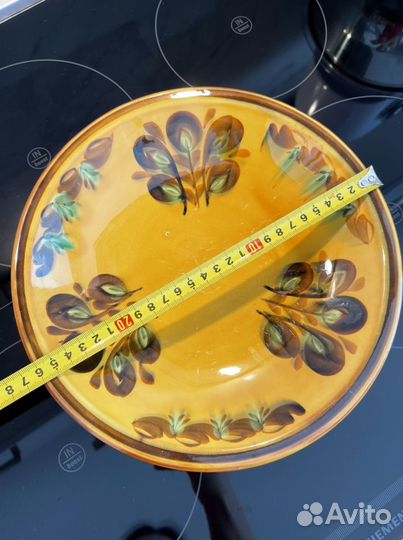 Блюдо, тарелка СССР, ручная роспись «зик»