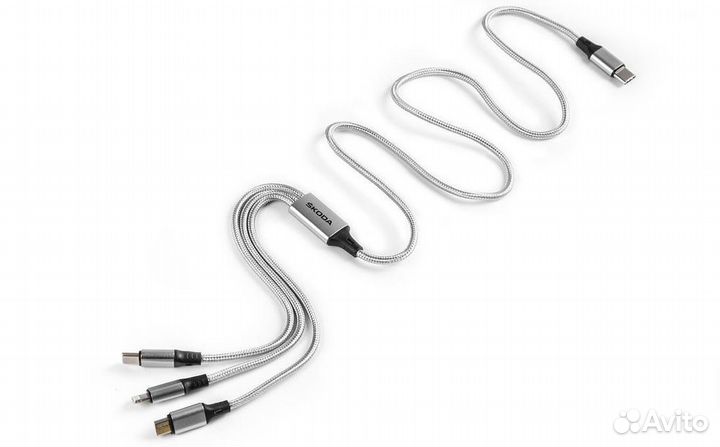 Кабель зарядный USB 3в1 USB-C Skoda Оригинал