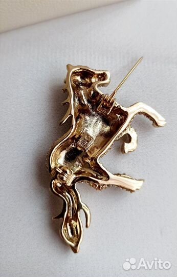 Ralph Lauren брошь лошадь паве